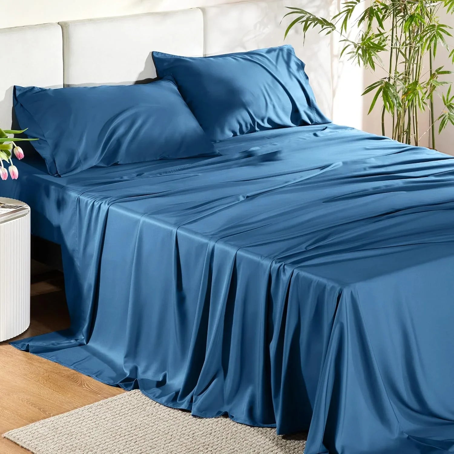 100% Cotton Bedsheet- Teal Blue