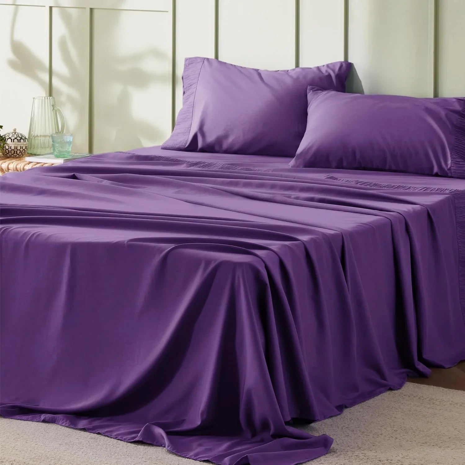 100% Cotton Bedsheet- Purple