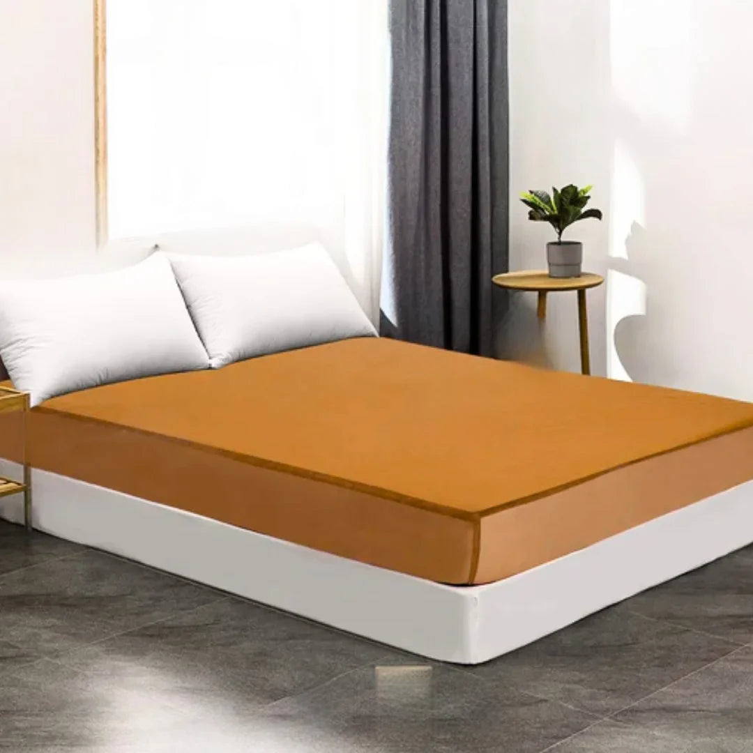 Terry Waterproof Mattress Protector- Beige
