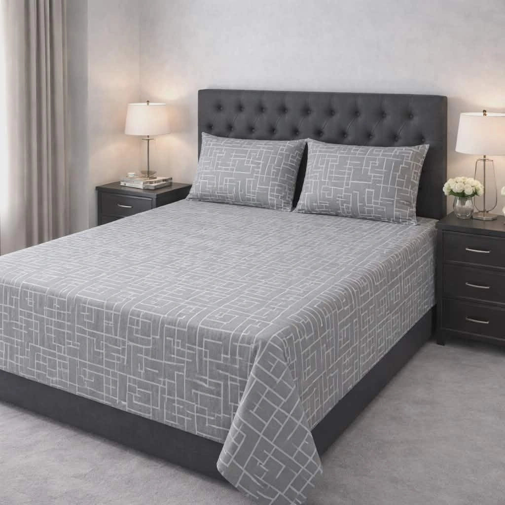 GREY LABYRINTH BEDSHEET