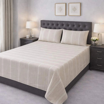 CLASSIC LINEN-TEXTURE STRIPED BEDSHEET