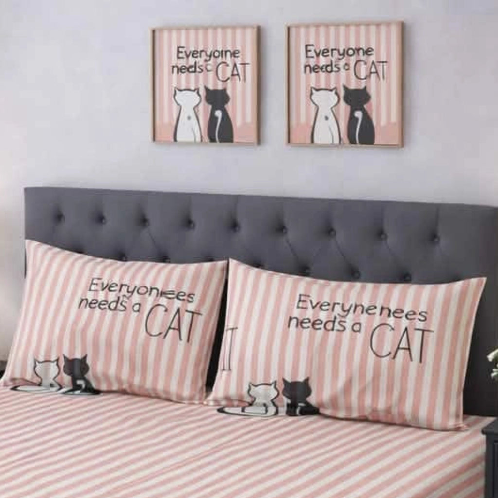 Cat Striped Bedsheet