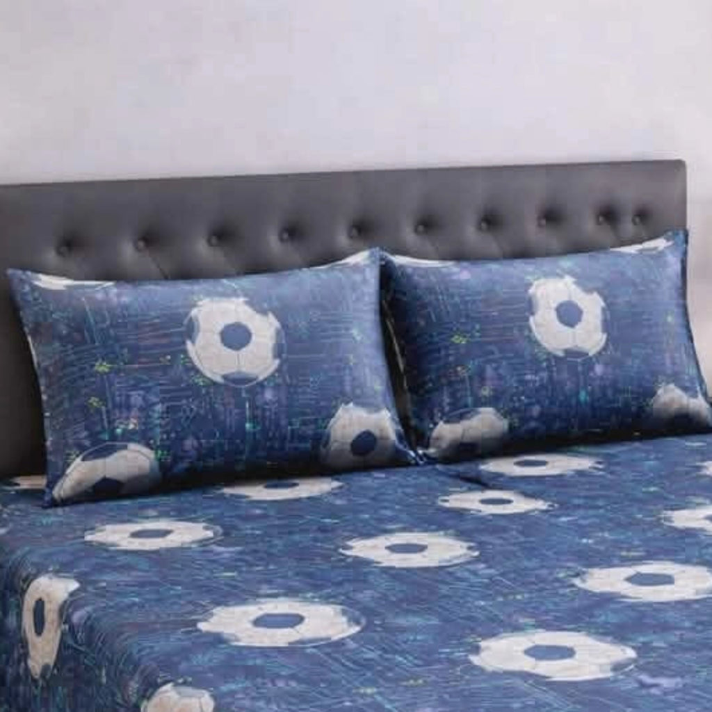 Football Fun Blue Bedsheet