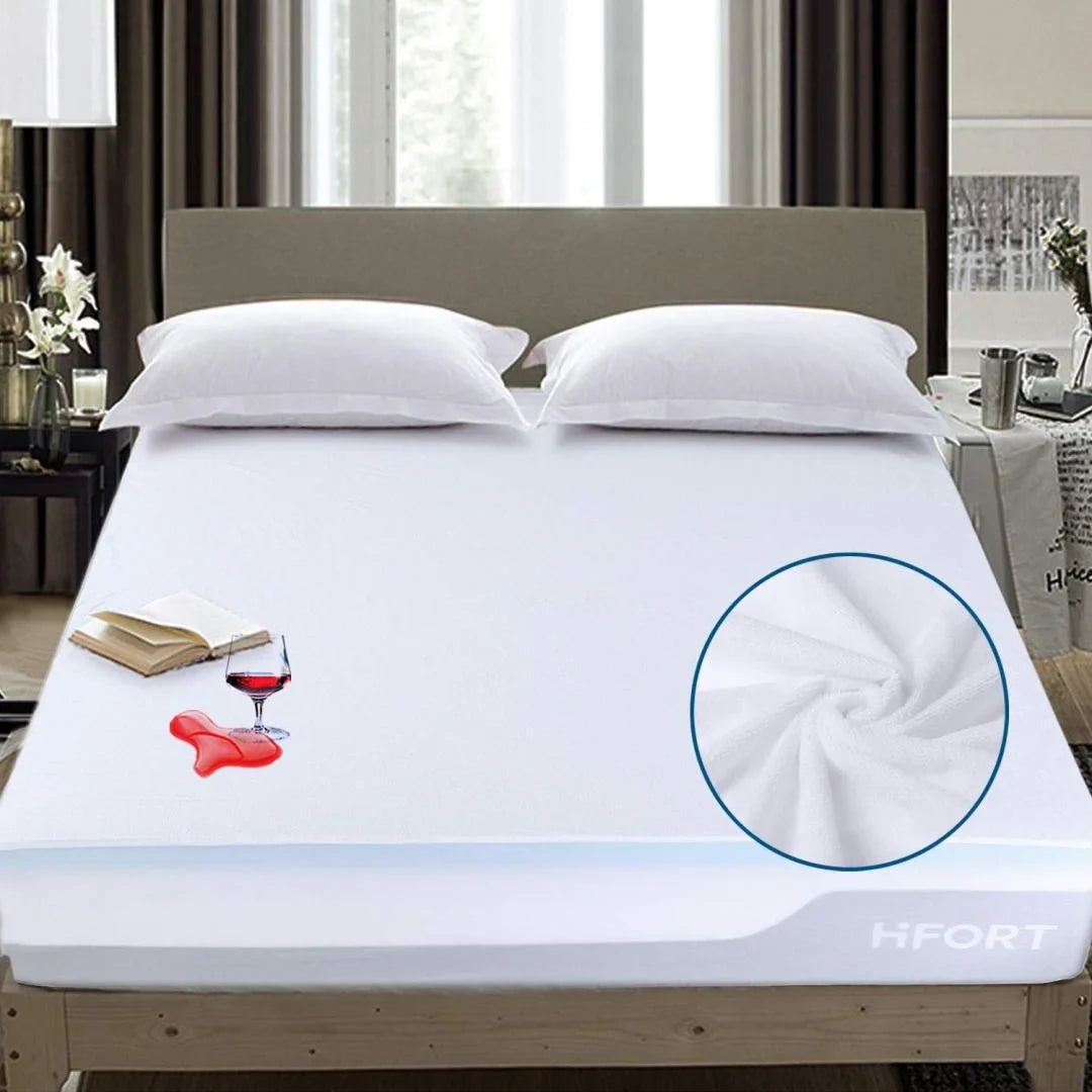 Terry Waterproof Mattress Protector-White