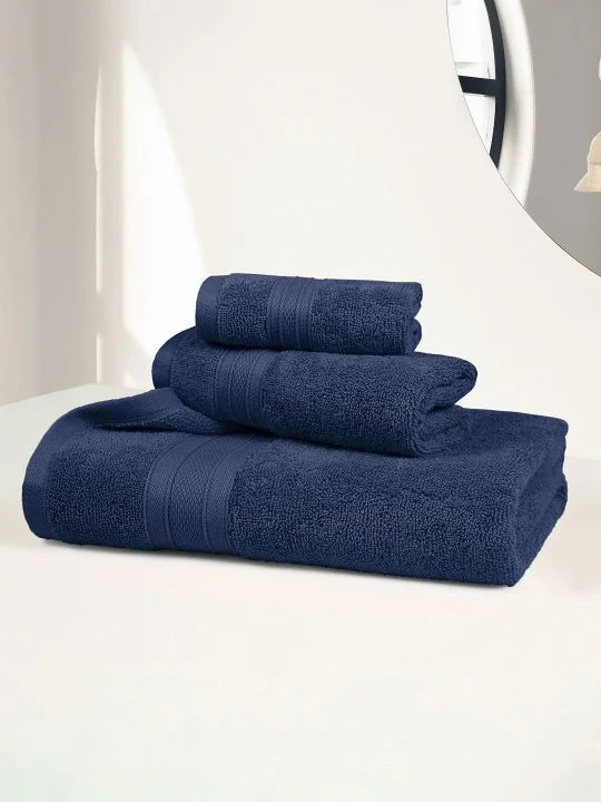 3 PCs Towel Pack-Navy